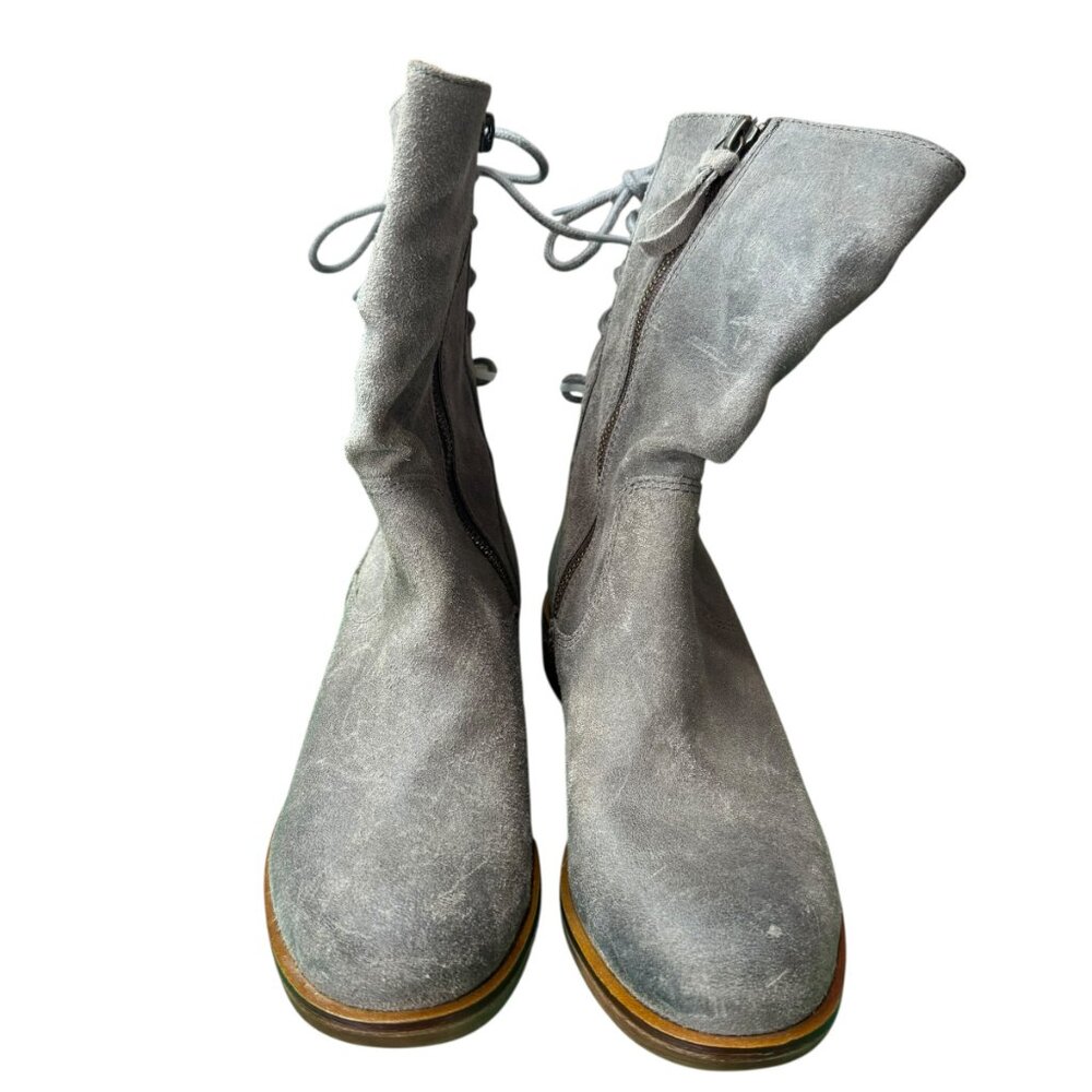 Söfft Gray Suede Mid-Calf Boots | Size 6 Ruched Western Style. NWT
